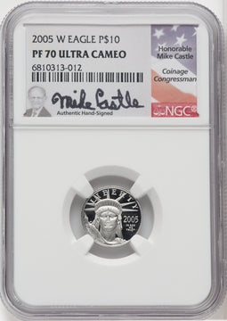 2005 W $10 Platinum American Eagle NGC PF70 Castle Signed
