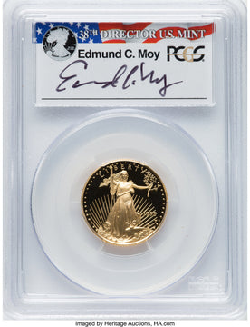 1995-W $10 Quarter-Ounce Gold Eagle Moy Signature PCGS PR70