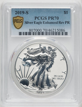 2019-S S$1 Silver Eagle Enhanced Reverse Proof PCGS PR70