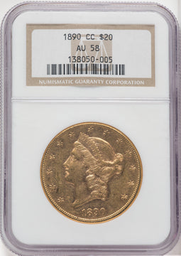 1890-CC $20 Liberty Double Eagle NGC AU58 (765367049)