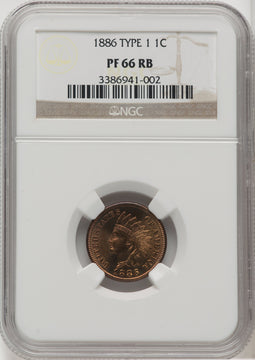 1886 Type One RB Proof Indian Cent NGC PR66