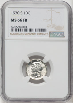 1930-S 10C FB Mercury Dime NGC MS66