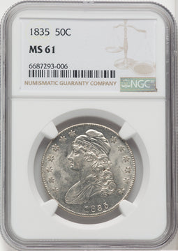 1835 50C Bust Half Dollar NGC MS61