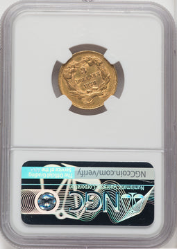 1878 $3 Three Dollar Gold Pieces NGC AU55