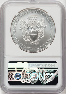2014-W S$1 Silver Eagle Burnished Mike Castle Signature NGC MS70