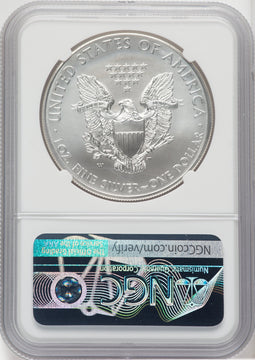 2012-W S$1 Silver Eagle Burnished Mike Castle Signature NGC MS70