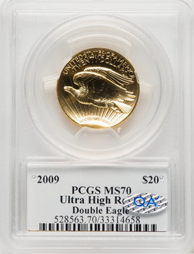 2009 $20 Ultra High Relief Saint-Gaudens Signature PCGS MS70