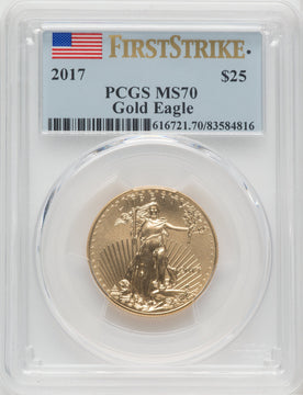 2017 $25 Half-Ounce Gold Eagle First Strike PCGS MS70