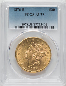1876-S $20 Liberty Double Eagle PCGS AU58 (764642056)