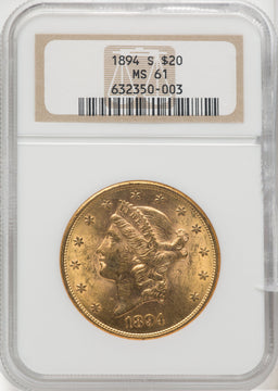 1894-S $20 Liberty Double Eagle NGC MS61