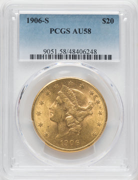 1906-S $20 Liberty Double Eagle PCGS AU58