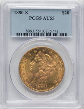 1880-S $20 Liberty Double Eagle PCGS AU55