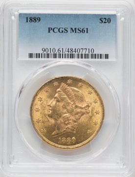1889 $20 Liberty Double Eagle PCGS MS61