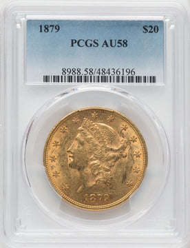 1879 $20 Liberty Double Eagle PCGS AU58