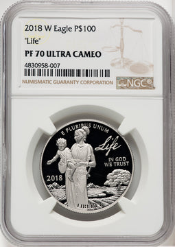 2018-W $100 One Ounce Platinum Eagle Life NGC PF70 (765227077)