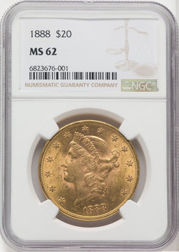 1888 $20 Liberty Double Eagle NGC MS62