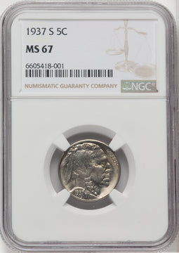 1937-S 5C Buffalo Nickel NGC MS67 (764245023)