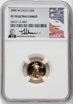 2000-W $5 Tenth-Ounce Gold Eagle NGC PF70 Thomas Uram