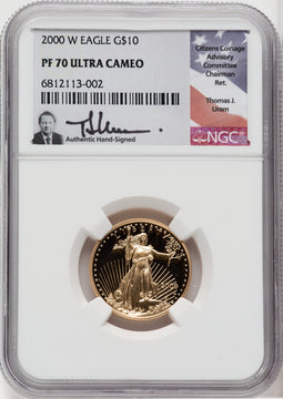 2000-W $10 Quarter-Ounce Gold Eagle NGC PF70 Thomas Uram