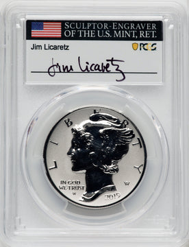 2019-W $25 Palladium Reverse Proof First Day of Issue Washington Jim Licaretz PCGS PR70