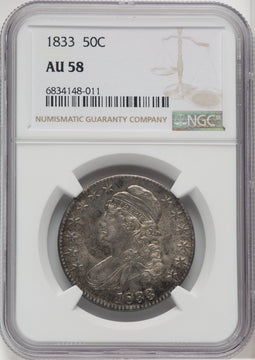 1833 50C Bust Half Dollar NGC AU58