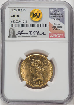 1899-O $10 Liberty Eagle NGC AU58