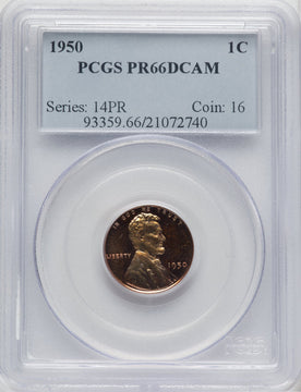 1950 1C Proof Lincoln Cent PCGS PR66