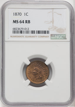 1870 1C RB Indian Cent NGC MS64