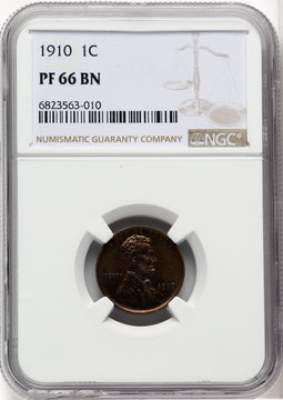 1910 1C BN Proof Lincoln Cent NGC PR66