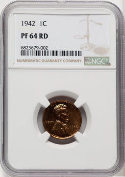 1942 1C RD Proof Lincoln Cent NGC PR64