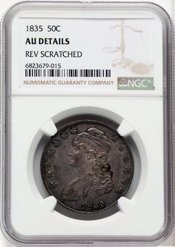 1835 50C Bust Half Dollar Details NGC AU50