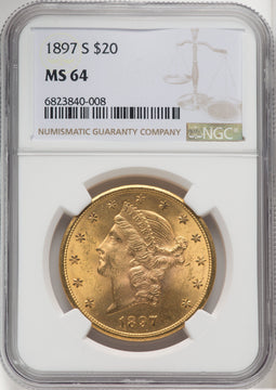 1897-S $20 Liberty Double Eagle NGC MS64