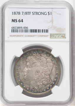 1878 7/8TF STRONG Morgan Dollar NGC MS64