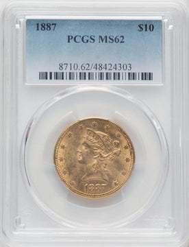 1887 $10 Liberty Eagle PCGS MS62