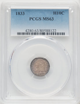 1833 H10C Bust Half Dime PCGS MS63