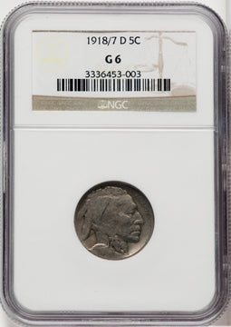 1918/7-D 5C FS-101 Buffalo Nickel NGC G6