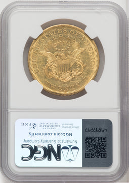 1850 $20 Liberty Double Eagle NGC AU58 (765522050)