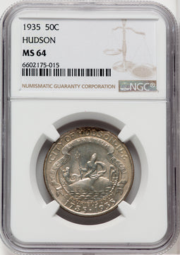1935 50C Hudson Commemorative Silver NGC MS64