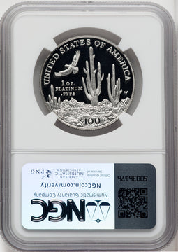 2001-W $100 One-Ounce Platinum Eagle Statue of Liberty Brown Label NGC PF70