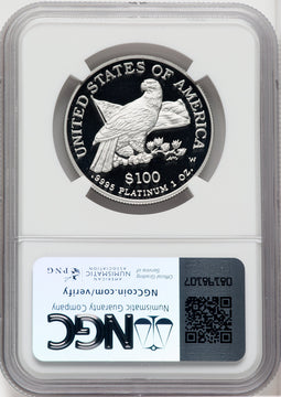 2003-W $100 One-Ounce Platinum Eagle Statue of Liberty Brown Label NGC PF70