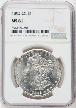1893-CC $1 Morgan Dollar NGC MS61