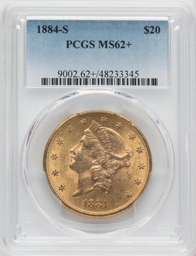 1884-S $20 Liberty Double Eagle PCGS MS62+