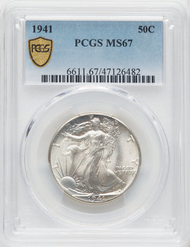 1941 50C Walking Liberty Half Dollar PCGS MS67