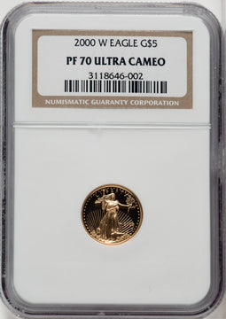 2000-W 4-Coin Set Gold American Eagle Brown Label NGC PF70
