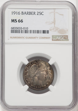 1916 25C Barber Barber Quarter NGC MS66