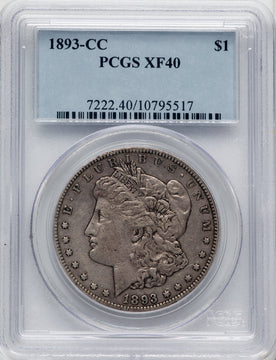 1893-CC $1 Morgan Dollar PCGS XF40
