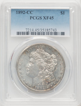 1892-CC $1 Morgan Dollar PCGS XF45