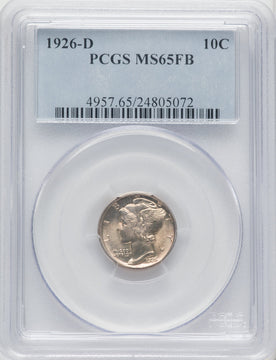 1926-D 10C FB Mercury Dime PCGS MS65