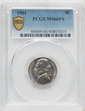 1961 5C FS Jefferson Nickel PCGS MS66