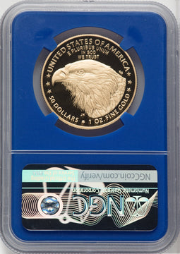 2021-W G$50 One Ounce Gold Eagle Type 2 FDI NGC PF70 Jennie Norris Signed